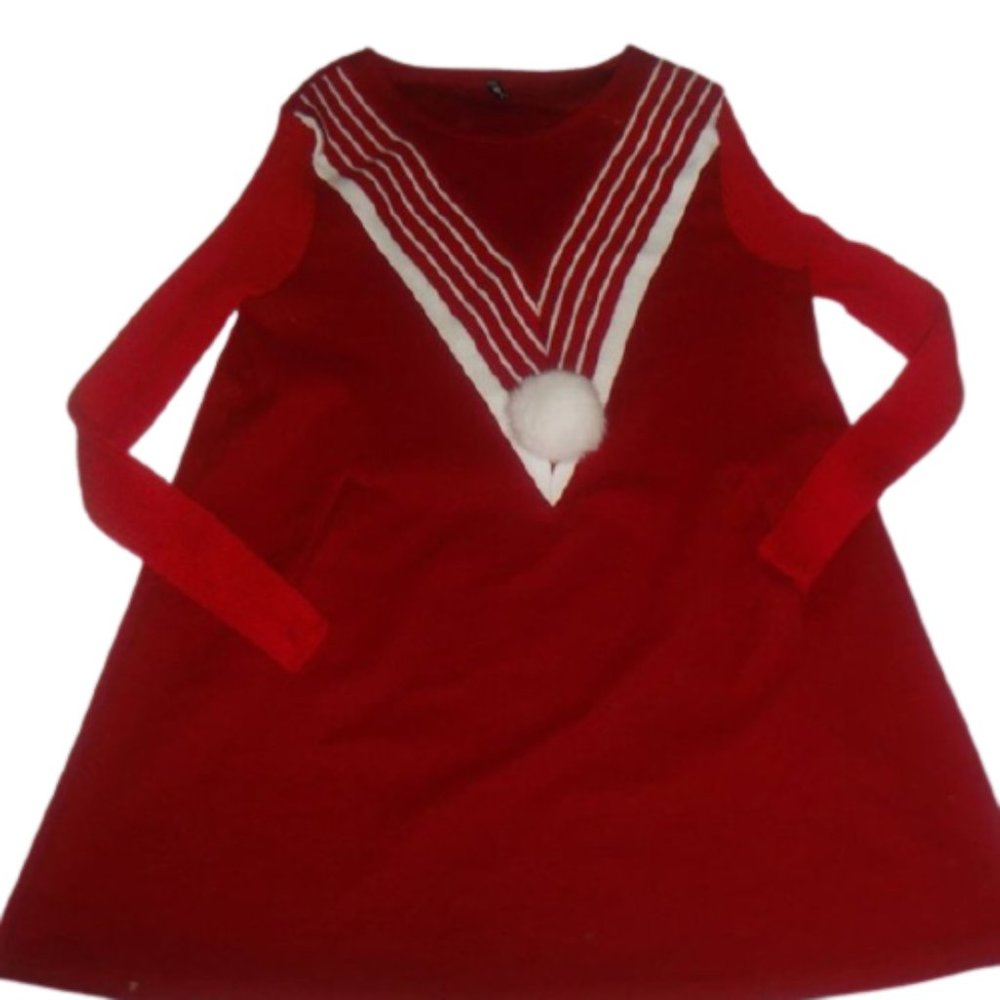 Long Flared Fleece Sweater Top Size XL